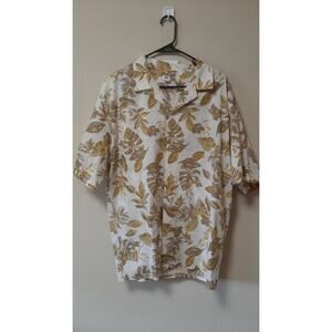 Uniqlo Leaf Print Short Sleeve Hawaiian Shirt Men's